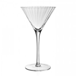 Corinne Tall Martini  Color 	Clear
Capacity 	260ml / 9oz
Dimensions 	8¼\ / 21cm
Material 	Handmade Glass
Pattern 	Corinne
